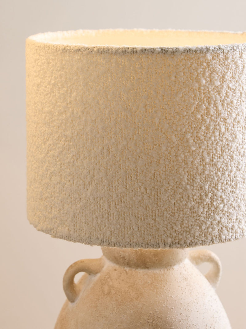 White boucle easy fit ceiling lamp shade (British brand)