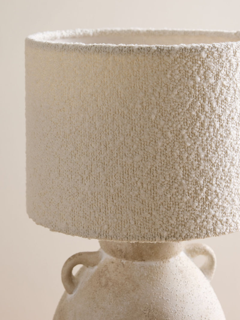 White boucle easy fit ceiling lamp shade (British brand)