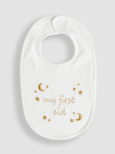 Next JoJo Maman Bébé White Cotton Embroidered Baby Bib- Buy online at McGrocer