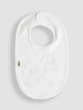 JoJo Maman Bébé white cotton embroidered baby bib, imported from the UK