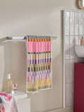 Multi stripe cotton towel set with hand towel and bath sheet, imported from the UK