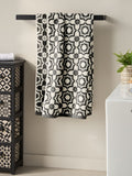 Geometric black white cotton towels from a British brand