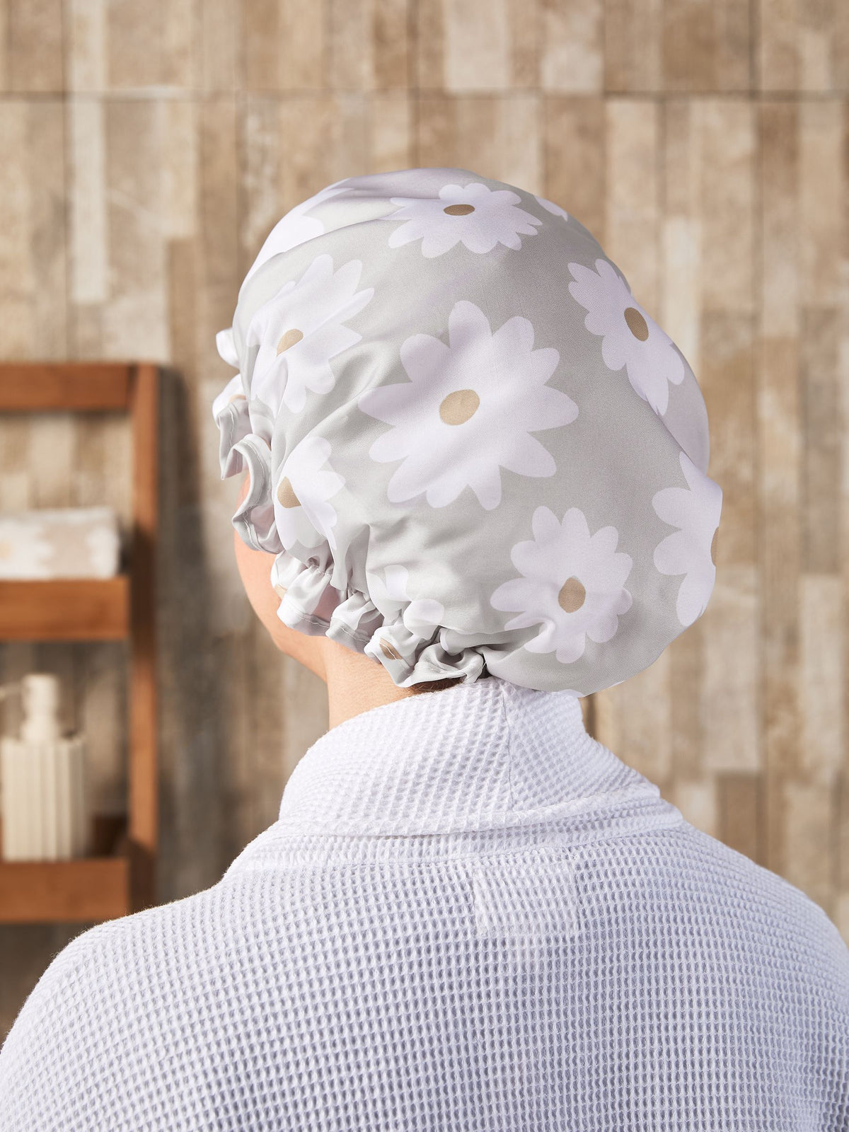 Natural daisy shower cap, imported from the UK