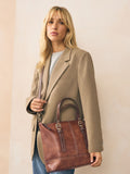 Tan Brown Buckle Hand Held Bag, imported from the UK