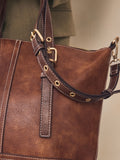 Tan Brown Buckle Hand Held Bag, imported from the UK