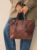 Tan Brown Buckle Hand Held Bag, imported from the UK