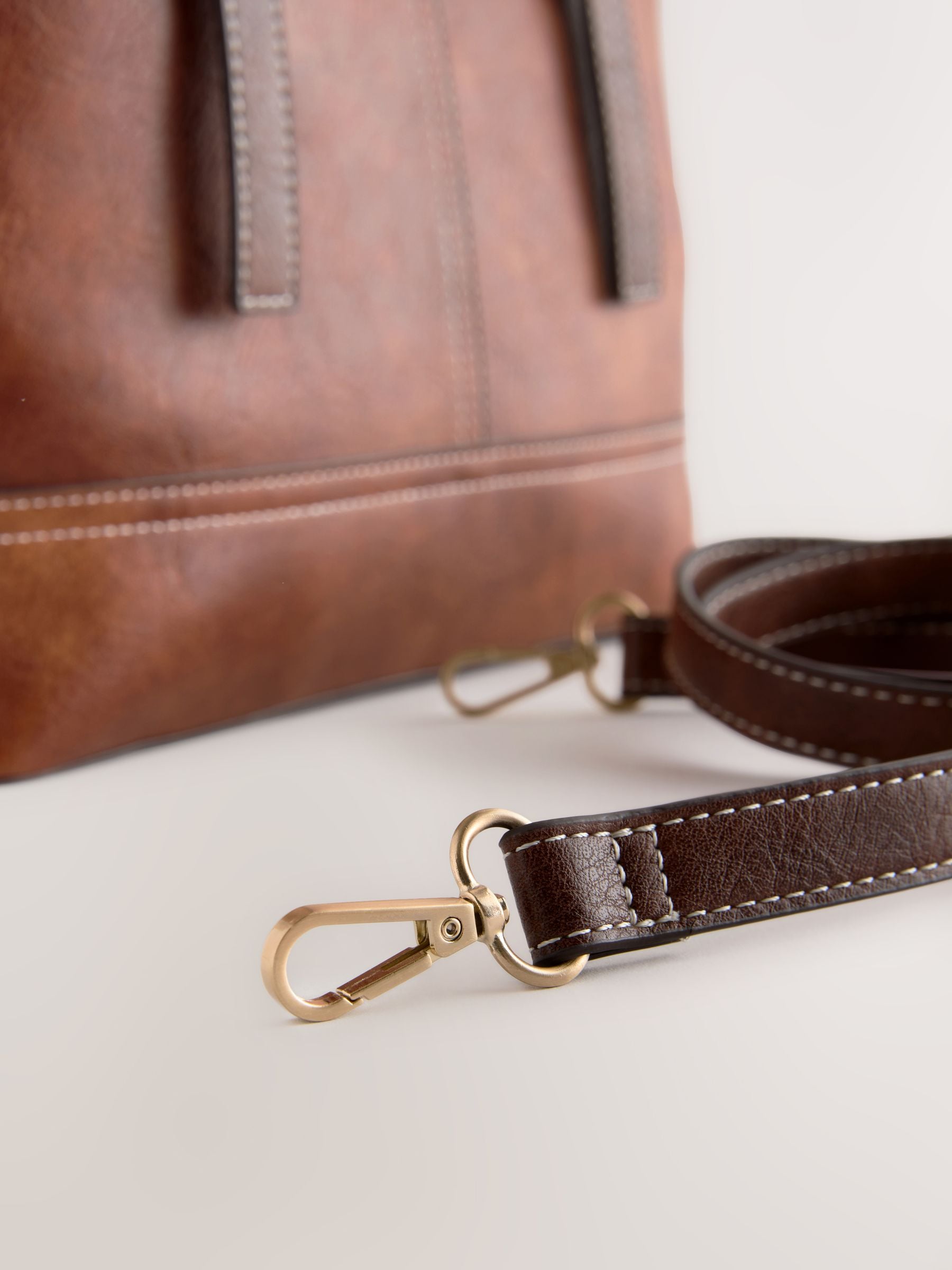 Tan Brown Buckle Hand Held Bag, imported from the UK