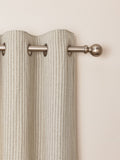 Natural Brushed Stripe Lined Eyelet Curtains
