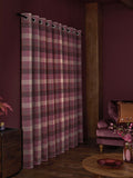 Berry Pink brushed check eyelet lined curtains, UK version