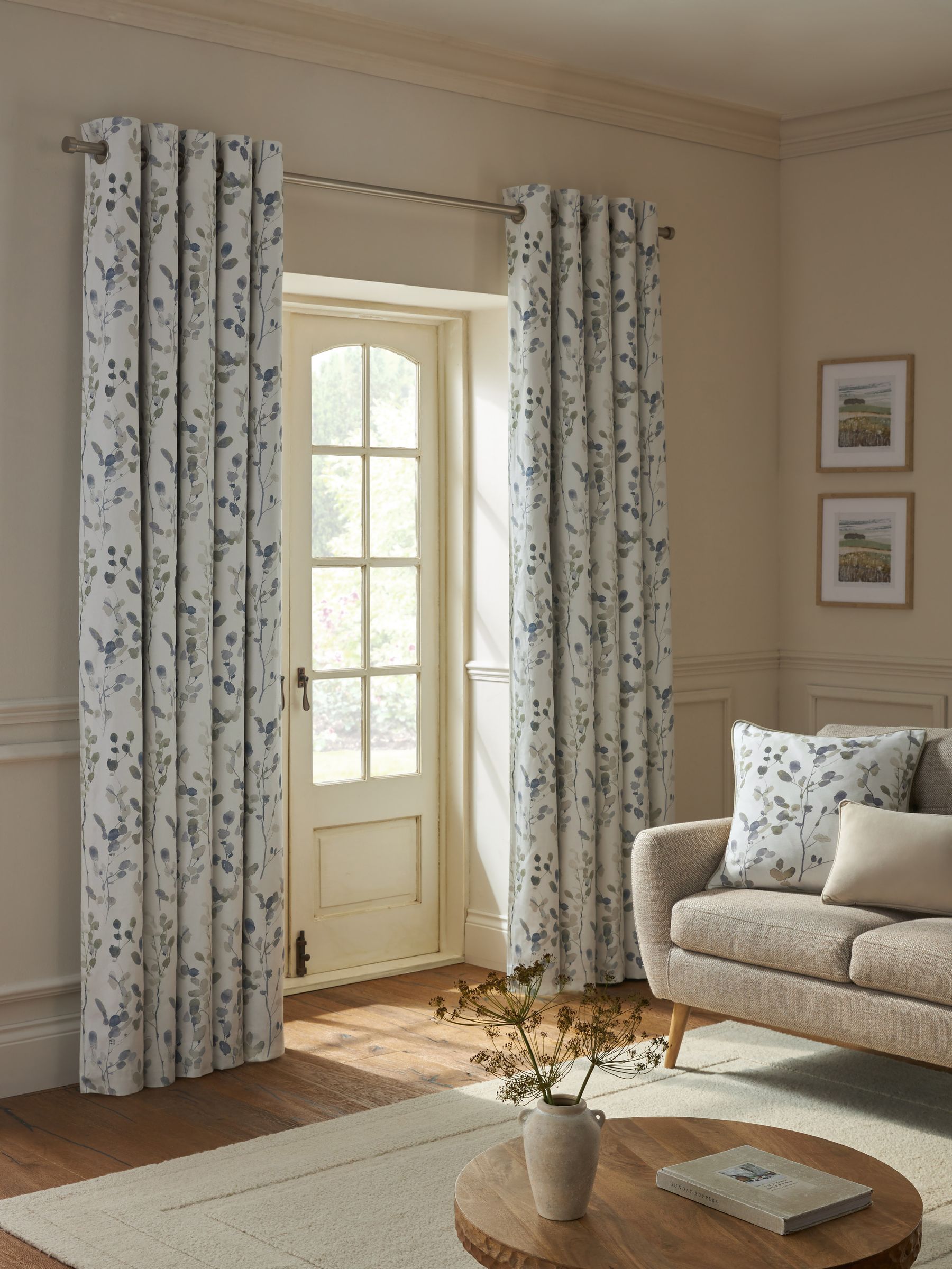 Honesty Leaf floral print blackout thermal curtains, UK version