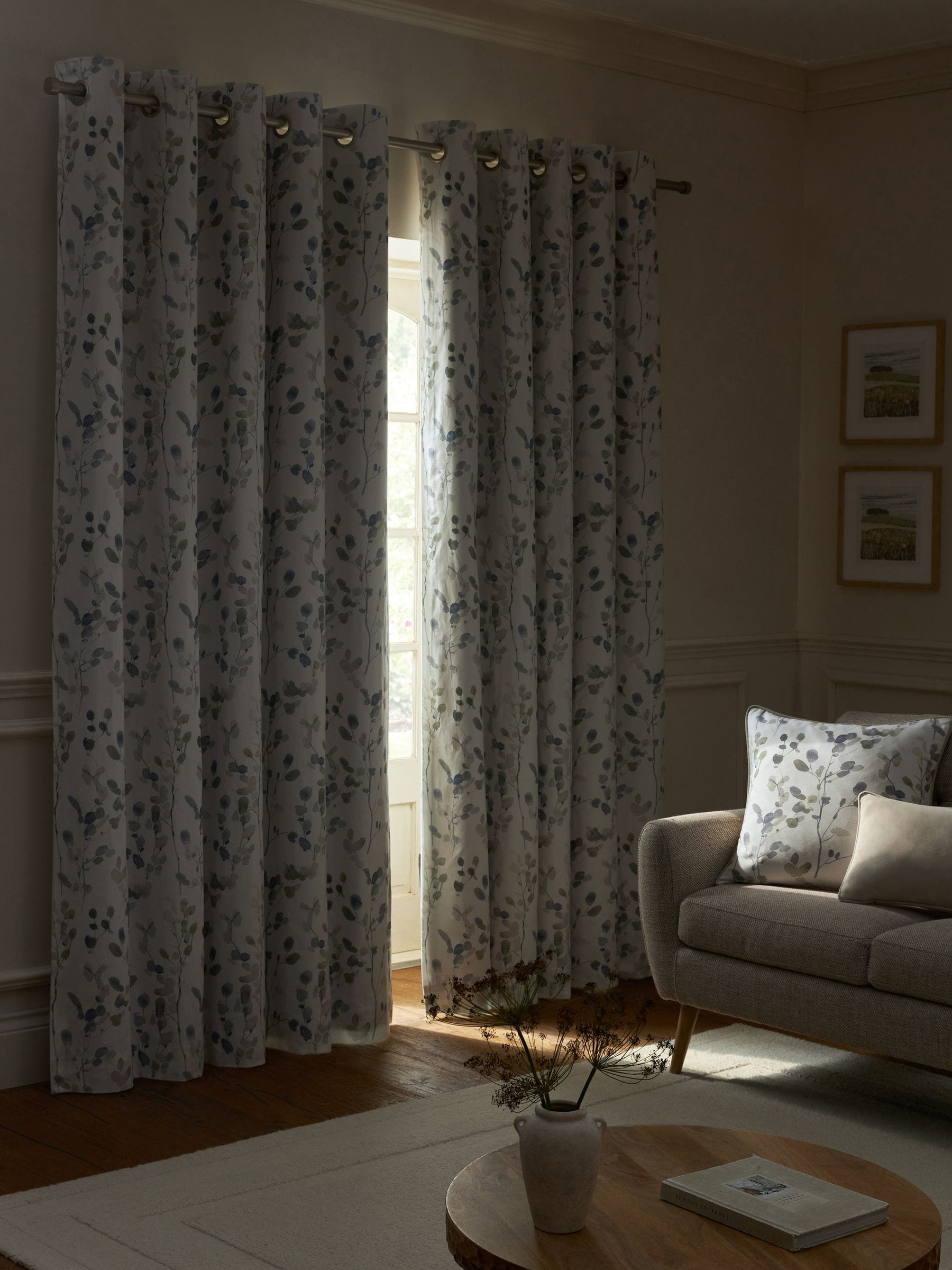 Honesty Leaf floral print blackout thermal curtains, UK version