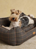 Joules Henson Check Brown dog bed, UK version