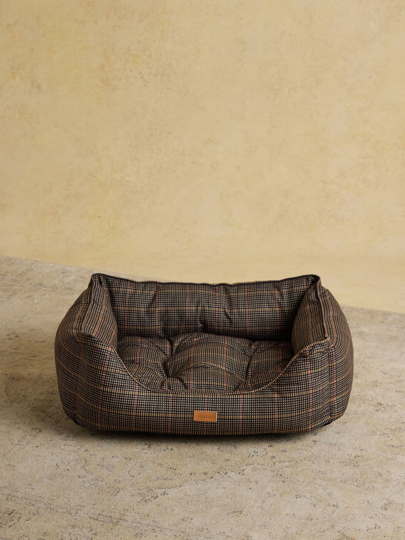 Joules Henson Check Brown dog bed, UK version