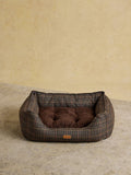 Joules Henson Check Brown dog bed, UK version