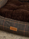 Joules Henson Check Brown dog bed, UK version