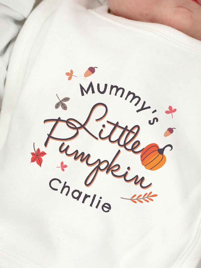 PMC personalised Little Pumpkin baby bib 0-3 months - British product