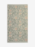 Sage Green Floral Print Cotton Towel (British brand)