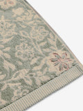 Sage Green Floral Print Cotton Towel (British brand)