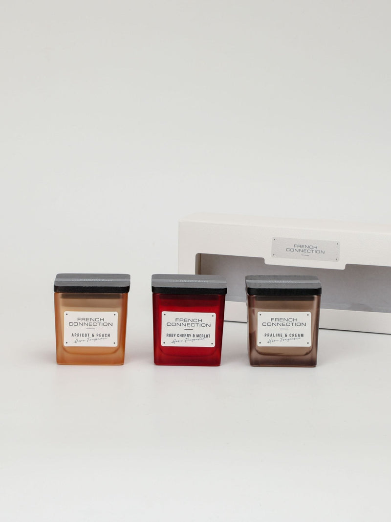 French Connection candle gift set trio 3 x 50g, imported from the UK