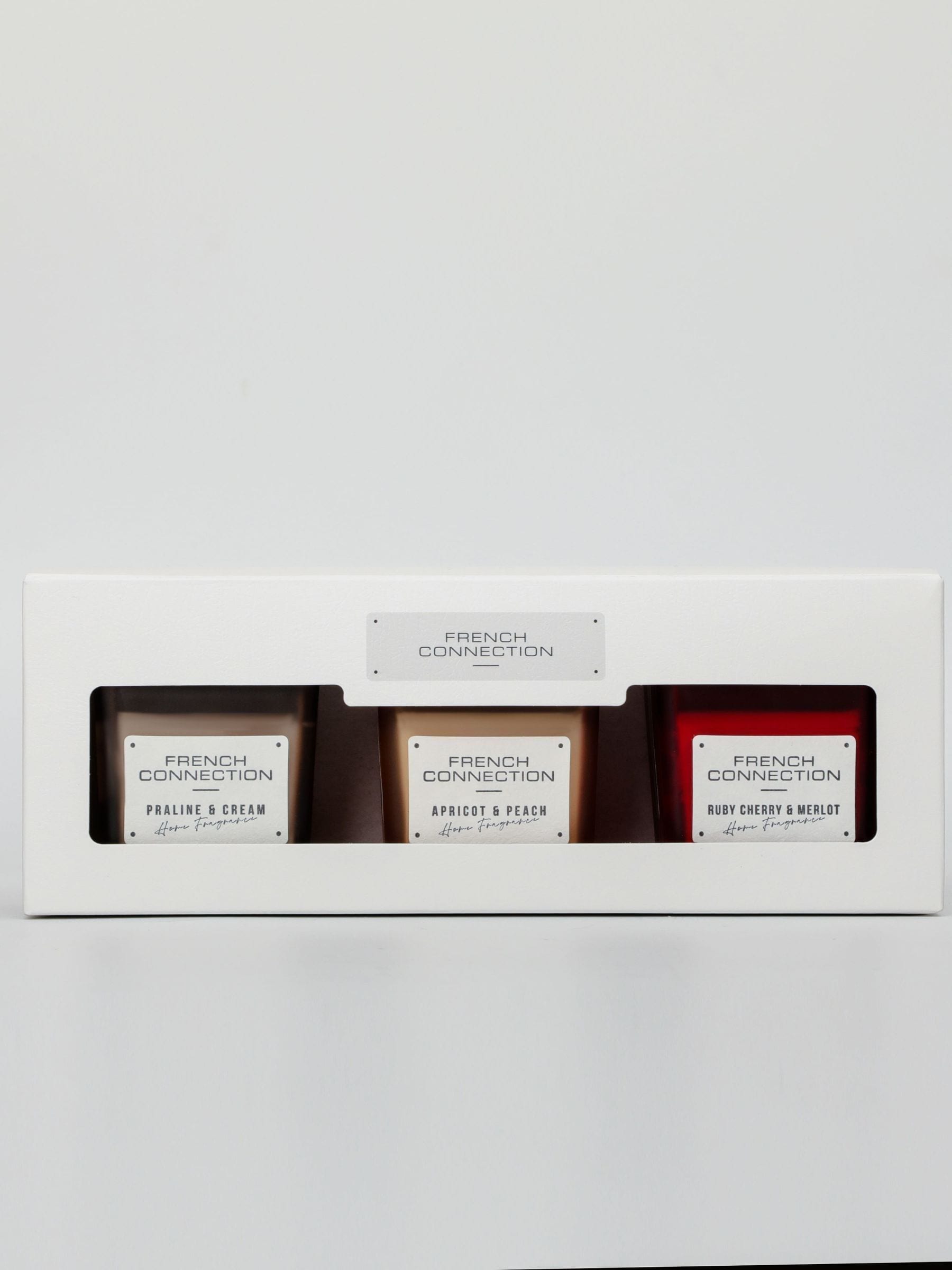 French Connection candle gift set trio 3 x 50g, imported from the UK