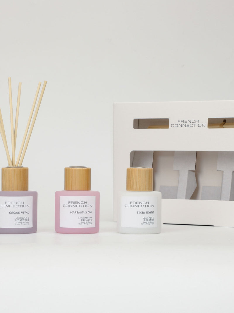 French Connection reed diffuser gift set pastel trio 3x50g, imported from the UK
