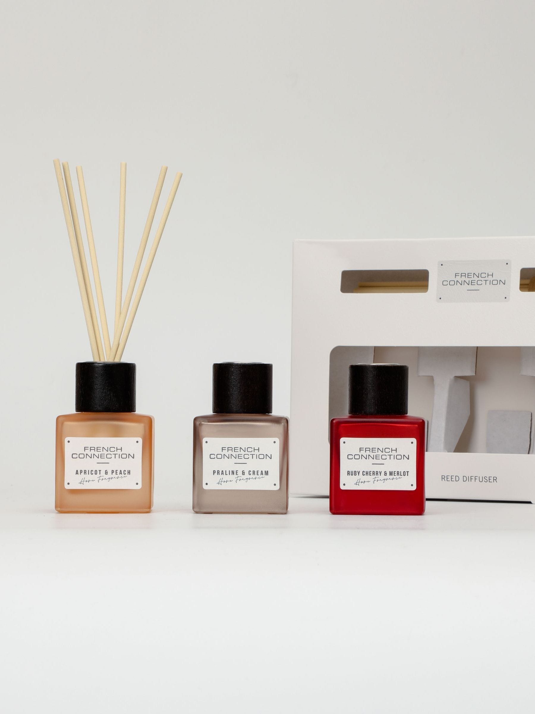 French Connection Square Range trio reed diffuser gift set - British product