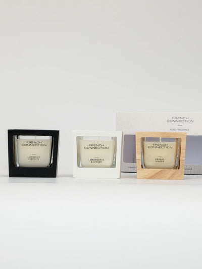 Next French Connection Natural Wooden Surround Detail Trio of Candles Gift Set 3 x 50g- Buy online at McGrocer