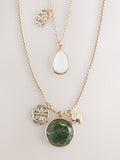 Gold Tone Two Layer Pearl Effect Pendant Necklace, UK version