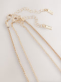 Gold Tone Two Layer Pearl Effect Pendant Necklace, UK version