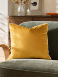 Dark Green Matte Velvet Contrast Pipe Cushion - 50 x 50cm