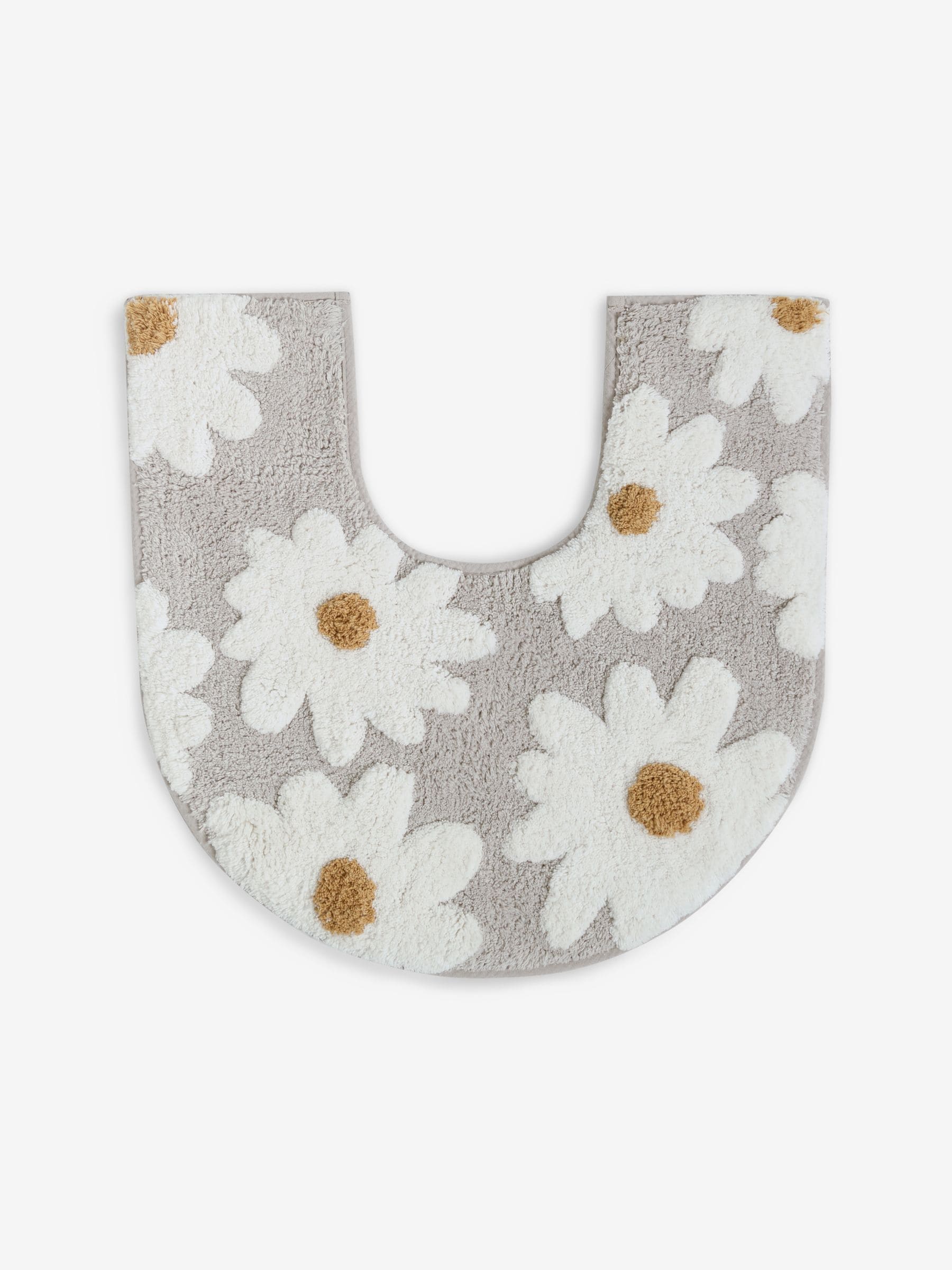 Natural Grey Daisy bath mat 50x80cm - British product