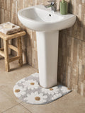 Natural Grey Daisy bath mat 50x80cm - British product