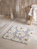 Natural Grey Daisy 100% Cotton Bath Mat