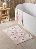 Natural Grey Daisy 100% Cotton Bath Mat