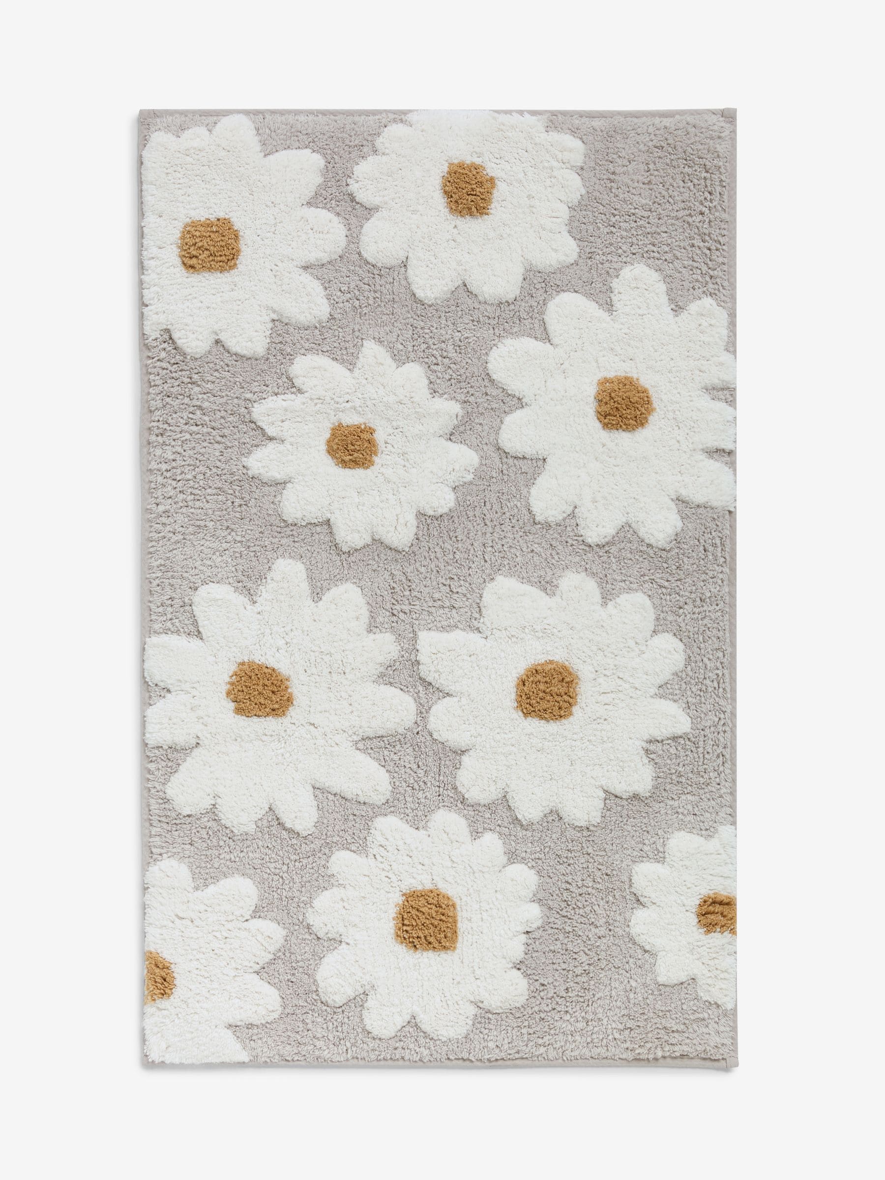 Natural Grey Daisy bath mat 50x80cm - British product