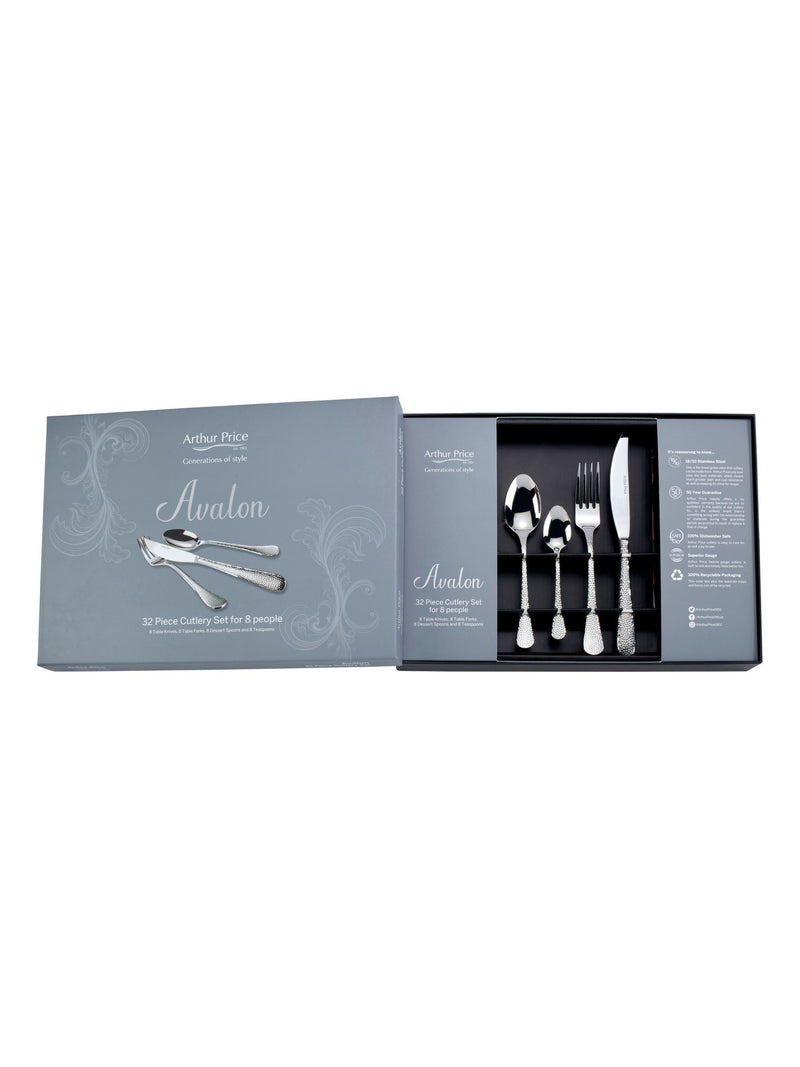 Arthur Price Avalon stainless steel 32 piece cutlery set - British product