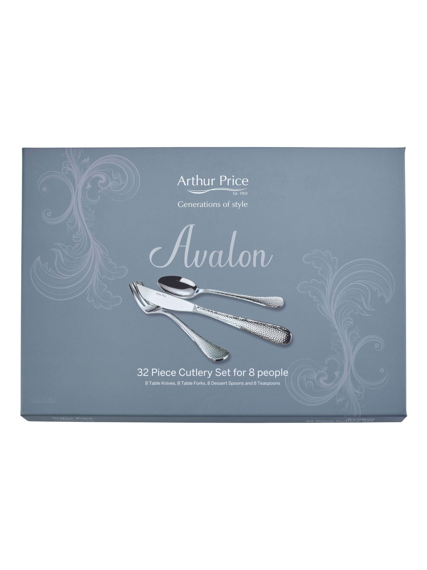 Arthur Price Avalon stainless steel 32 piece cutlery set - British product