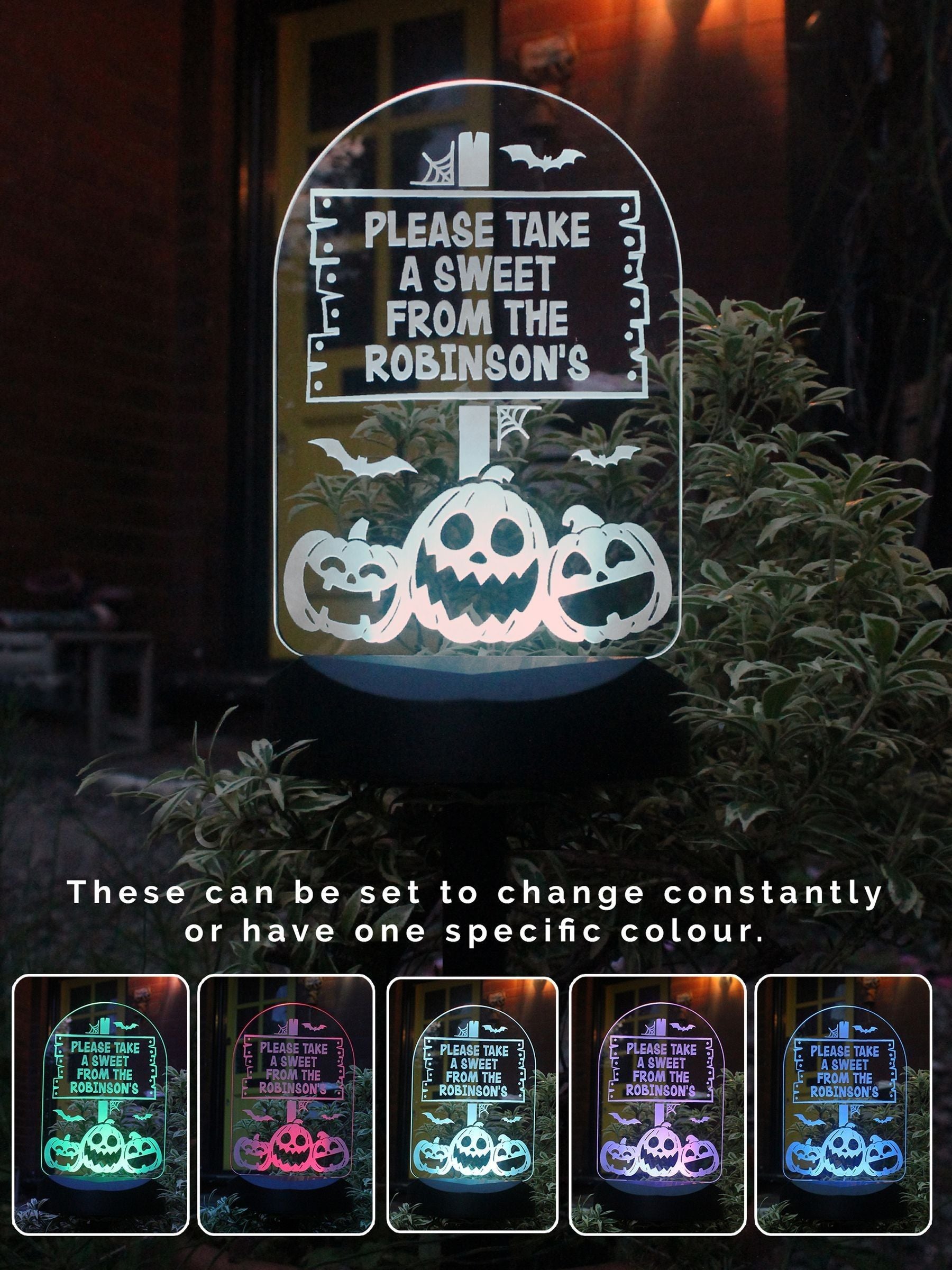 PMC personalised Halloween solar light with ground stick - British product