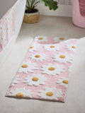 Natural Grey Daisy 100% Cotton Bath Mat