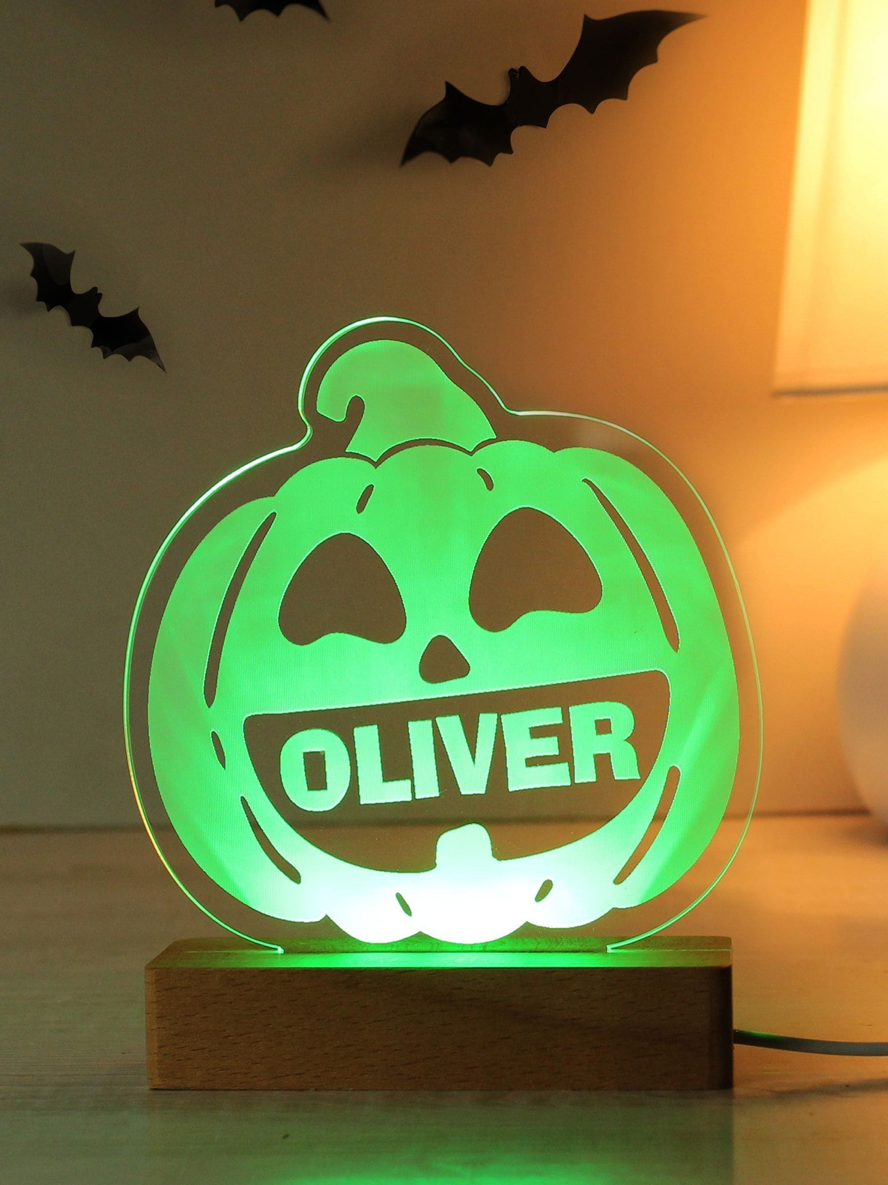 PMC personalised pumpkin LED light colour changing 13 cm, UK version