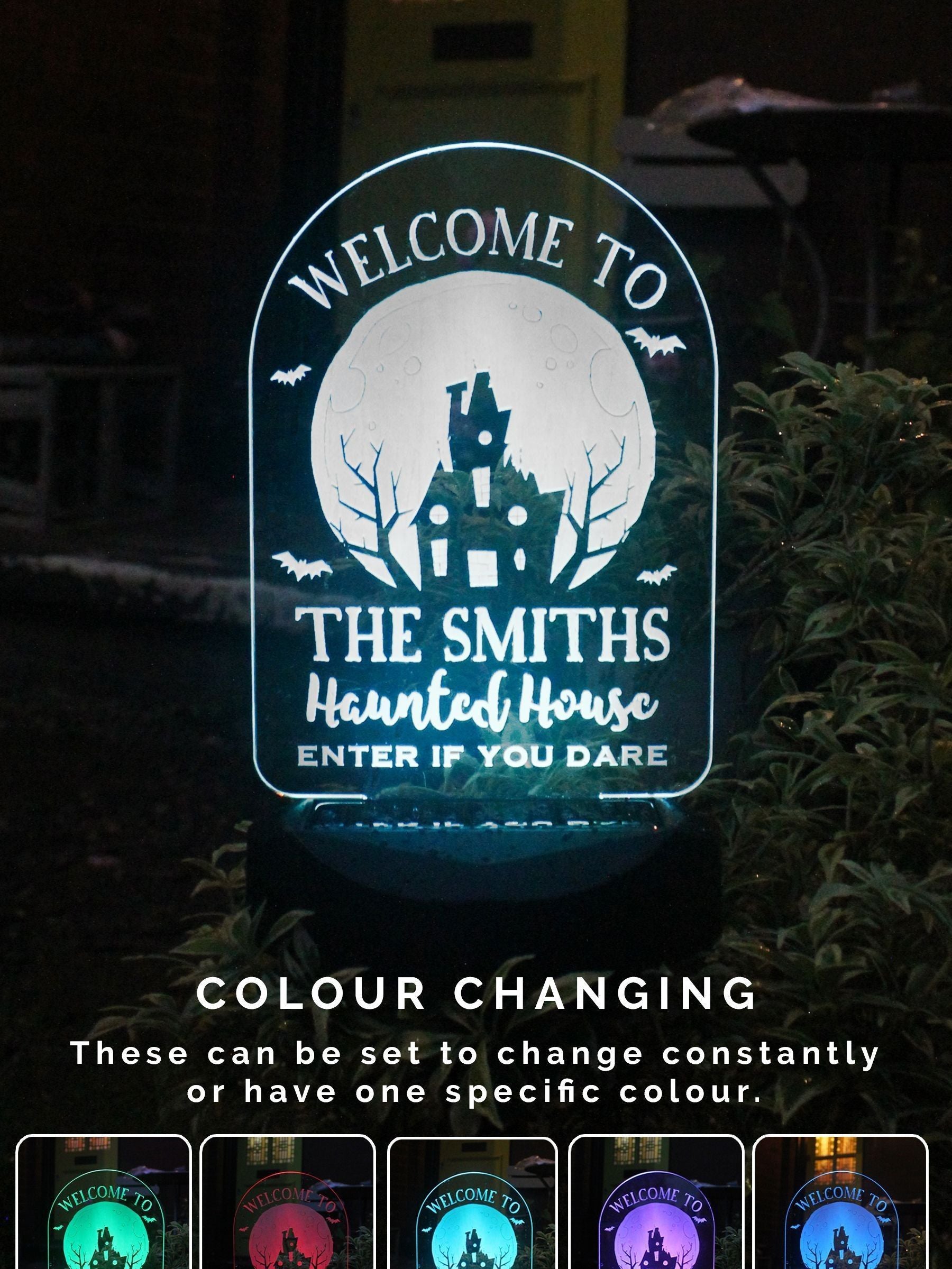 PMC personalised haunted house solar light Halloween decoration (British brand)