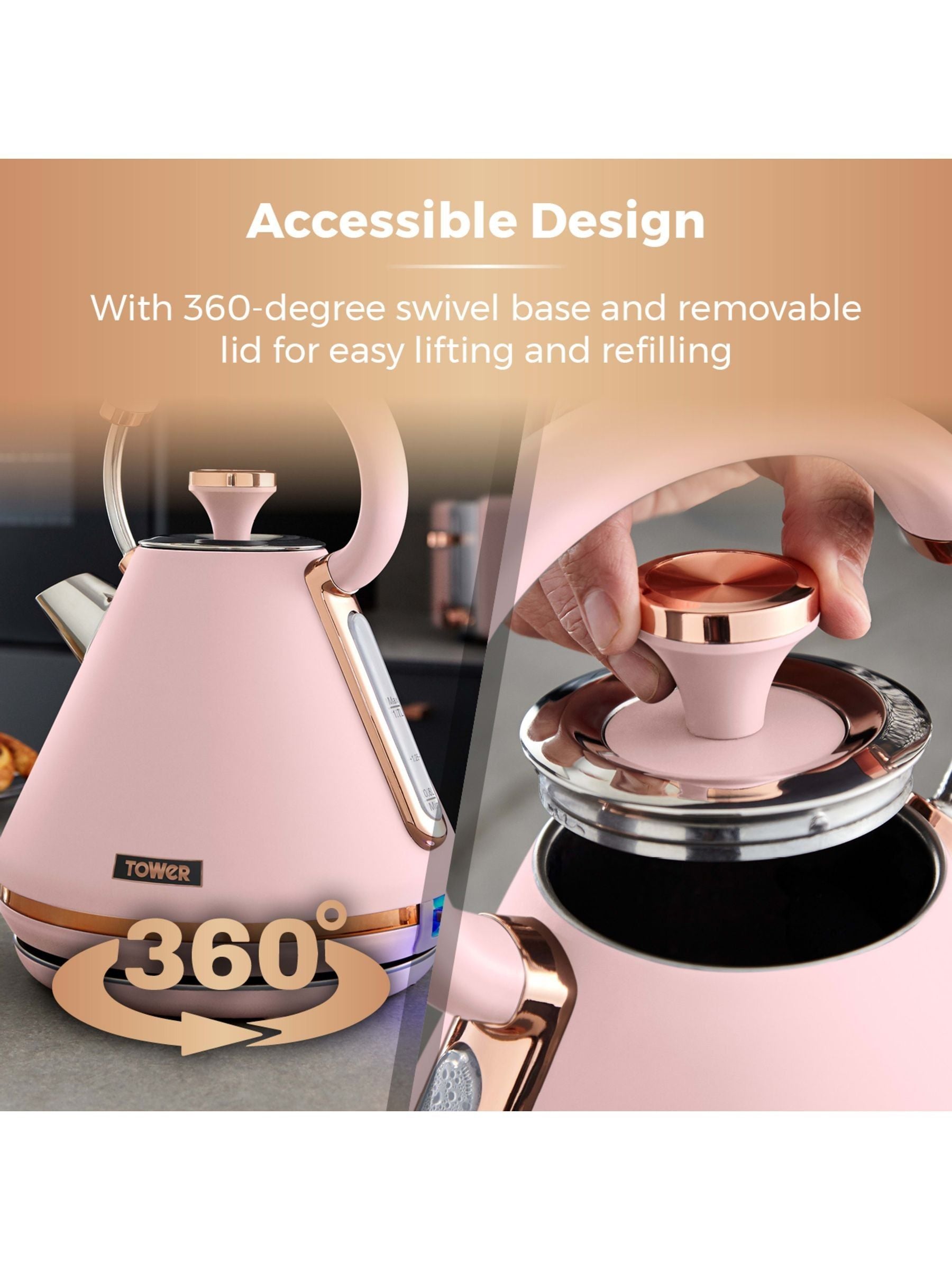 Tower Pink Cavaletto 1.7L 3KW Kettle