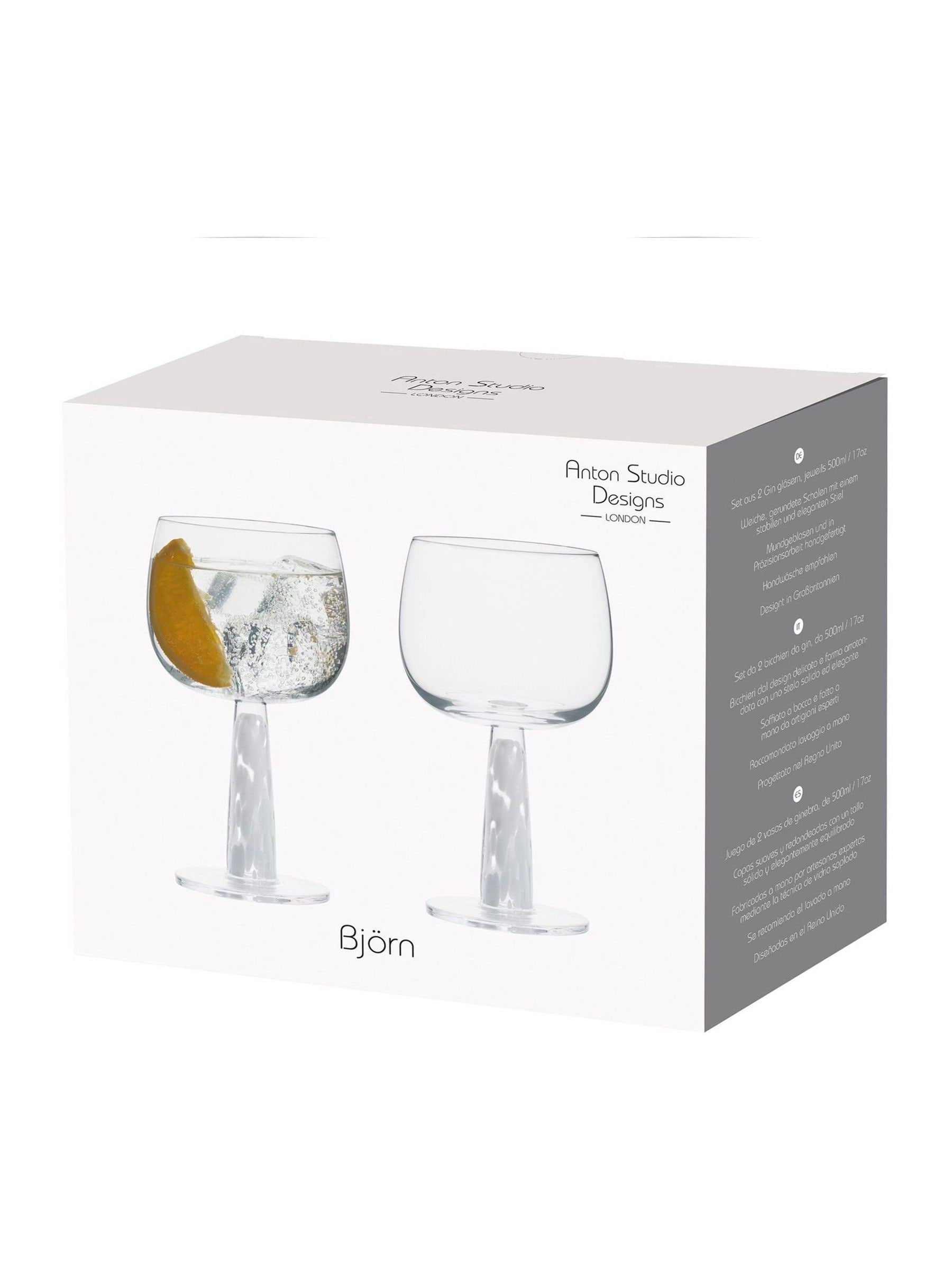 Anton Studio Designs Set of 2 White Björn Gin Glasses