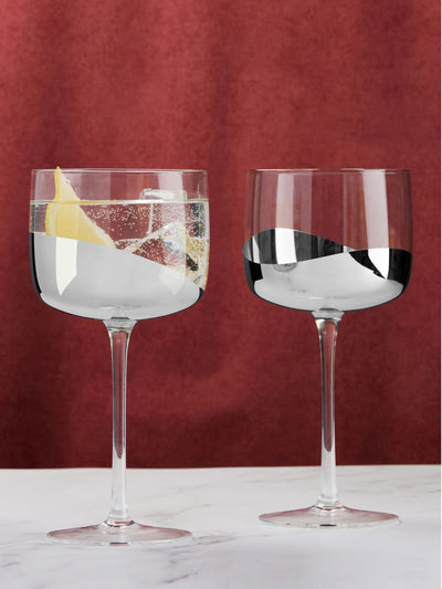 Anton Studio Designs Set von 2 Silver Wave Gin Gläsern