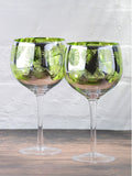 Artland green tropical leaves gin glasses set of 2 - British product