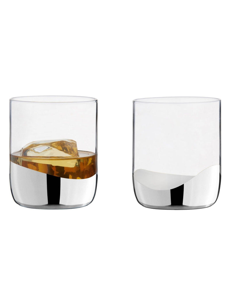 Anton Studio Designs Silberwellen-Gläser Set mit 2 Stück - Britisches Produkt