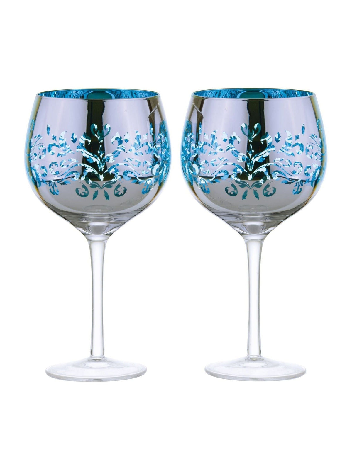 Artland Set of 2 Blue Filigree Gin Glasses