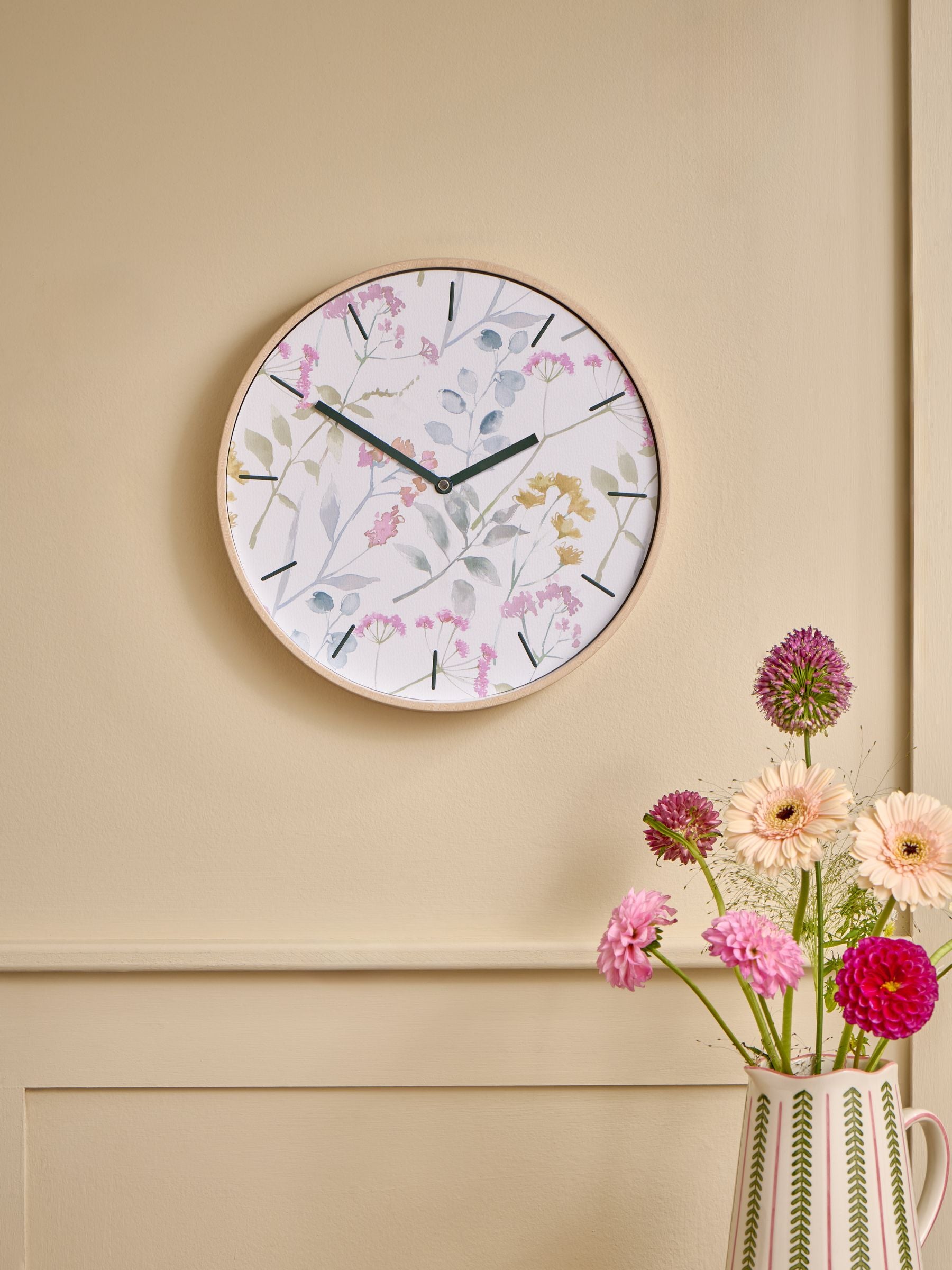 Isla multicolour floral wall clock 30cm, UK version