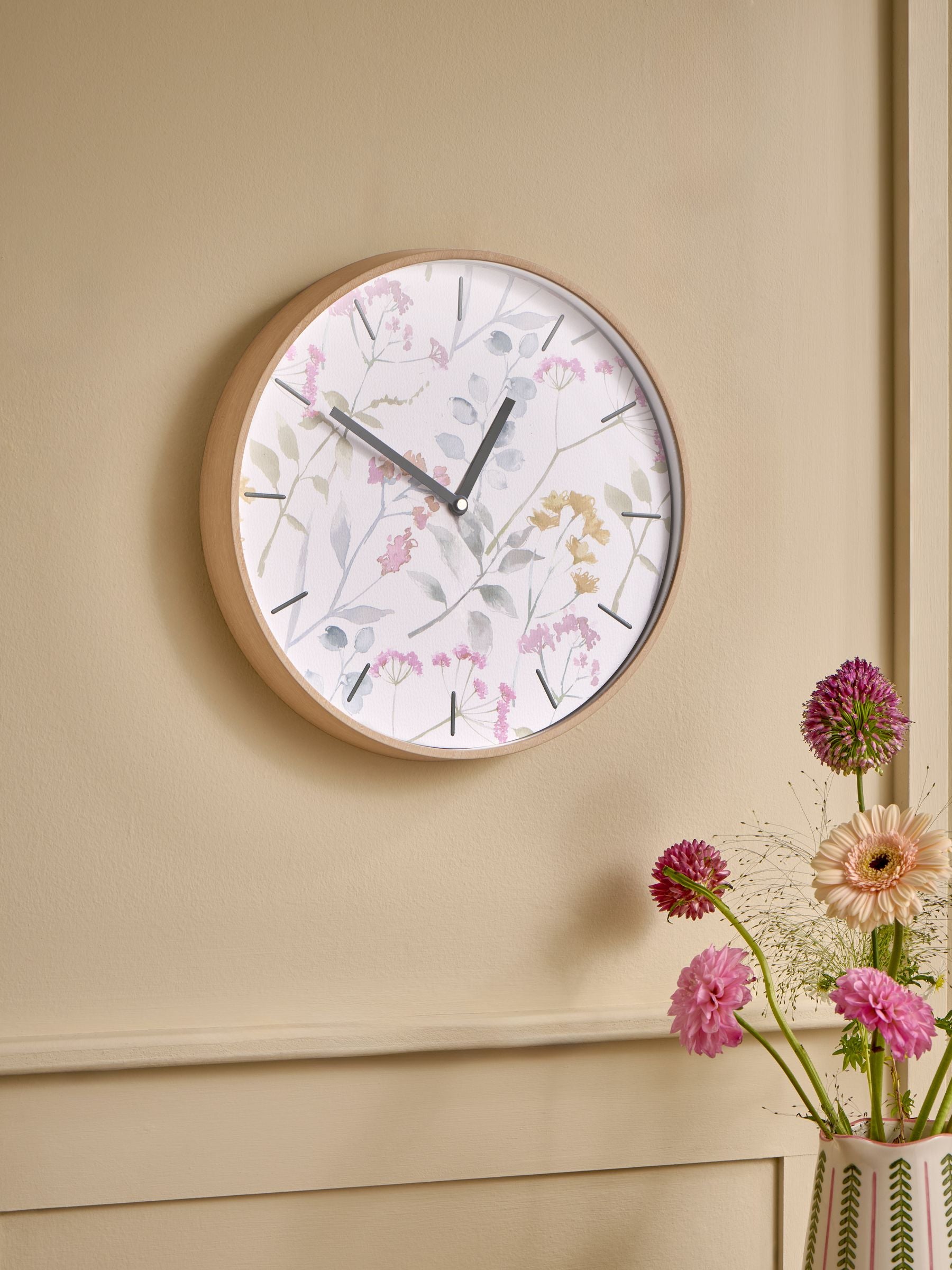 Isla multicolour floral wall clock 30cm, UK version