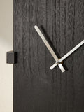 Black wooden rectangular clock 24cm - British product